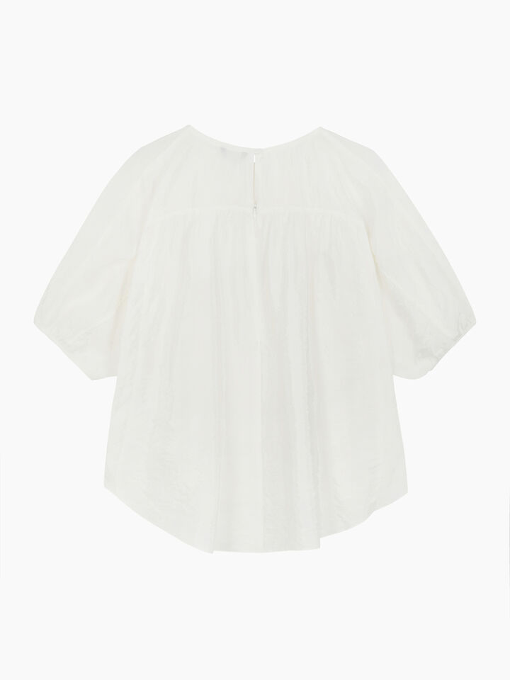 White blouse with balloon sleeves - null - White | Sisley K image number 2
